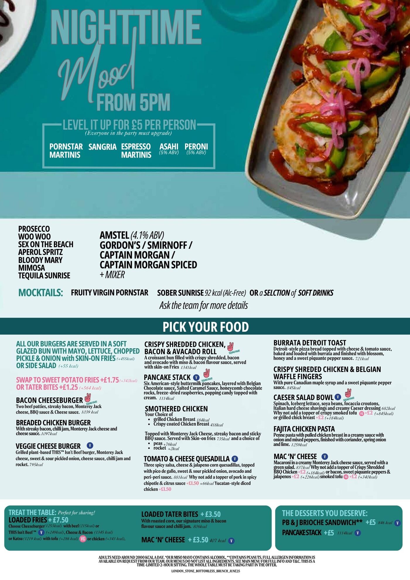 Brunch & Food Menu (back)