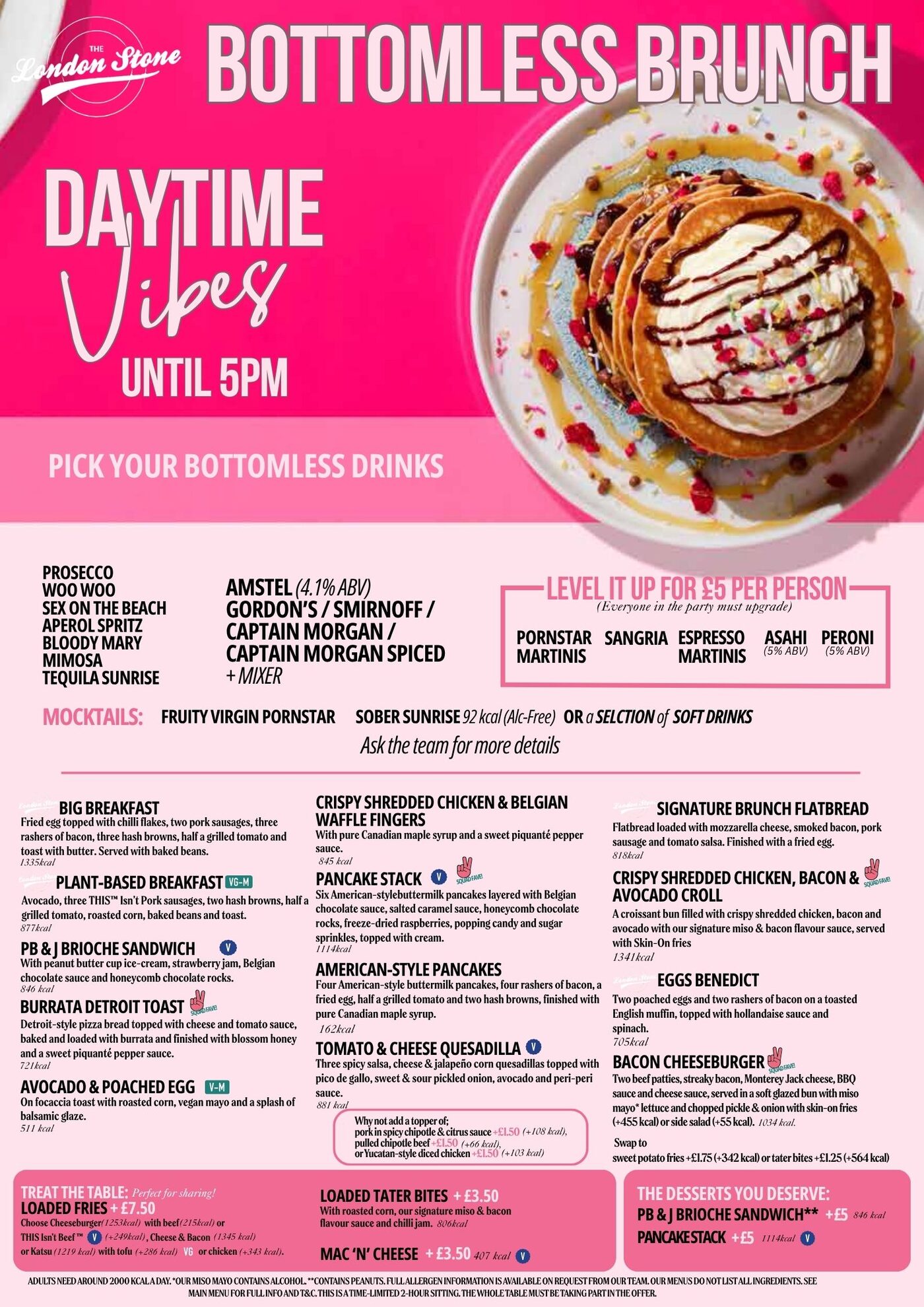 Brunch & Food Menu (front)